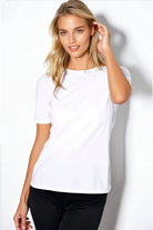PAULA RYAN Crew Neck Layering Body Tee - Superfine Microjersey White - Paula Ryan