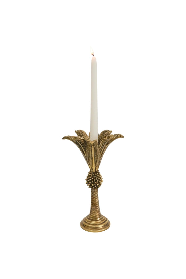 Gold Medium Queen Palm Candle Holder - Magpie Style