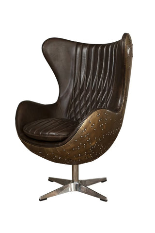 Egg Leather Swivel Chair