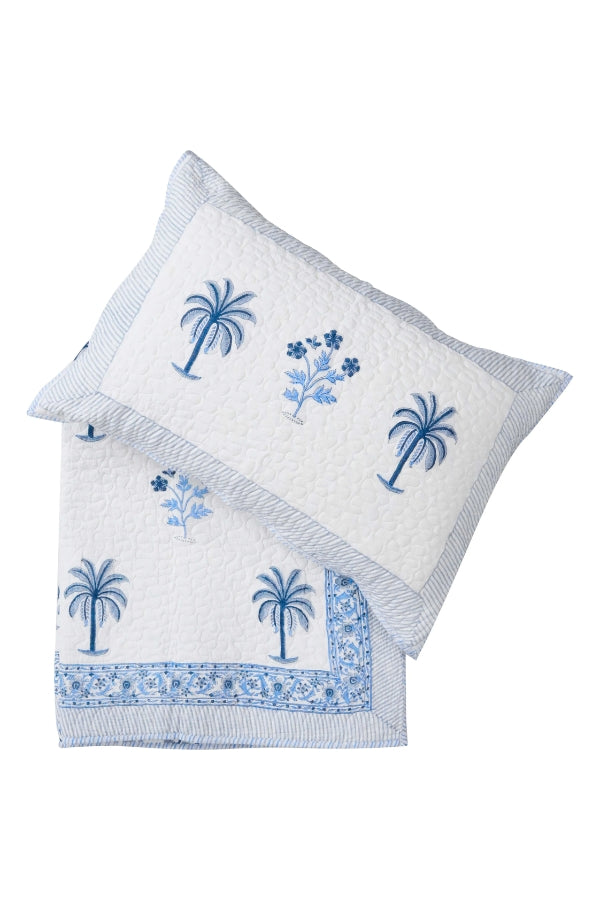 Hamptons Palm Quilt Bedspread Set - Magpie Style