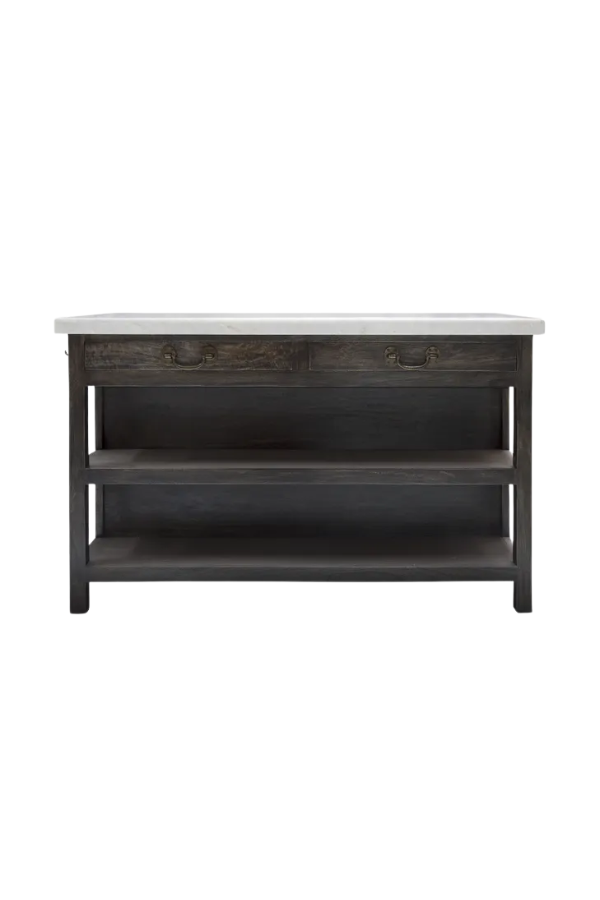 Aged Black Kitchen Island Large - Magpie Style