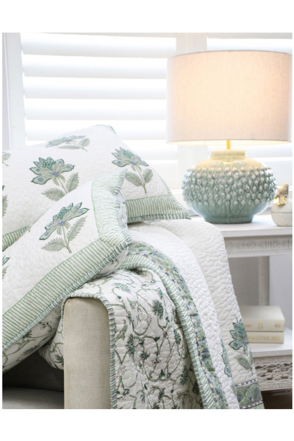 Bedspread/Quilt Set Blue Sage Set - Magpie Style