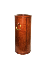 Leather Umbrella Holder with Stirrips - Tan