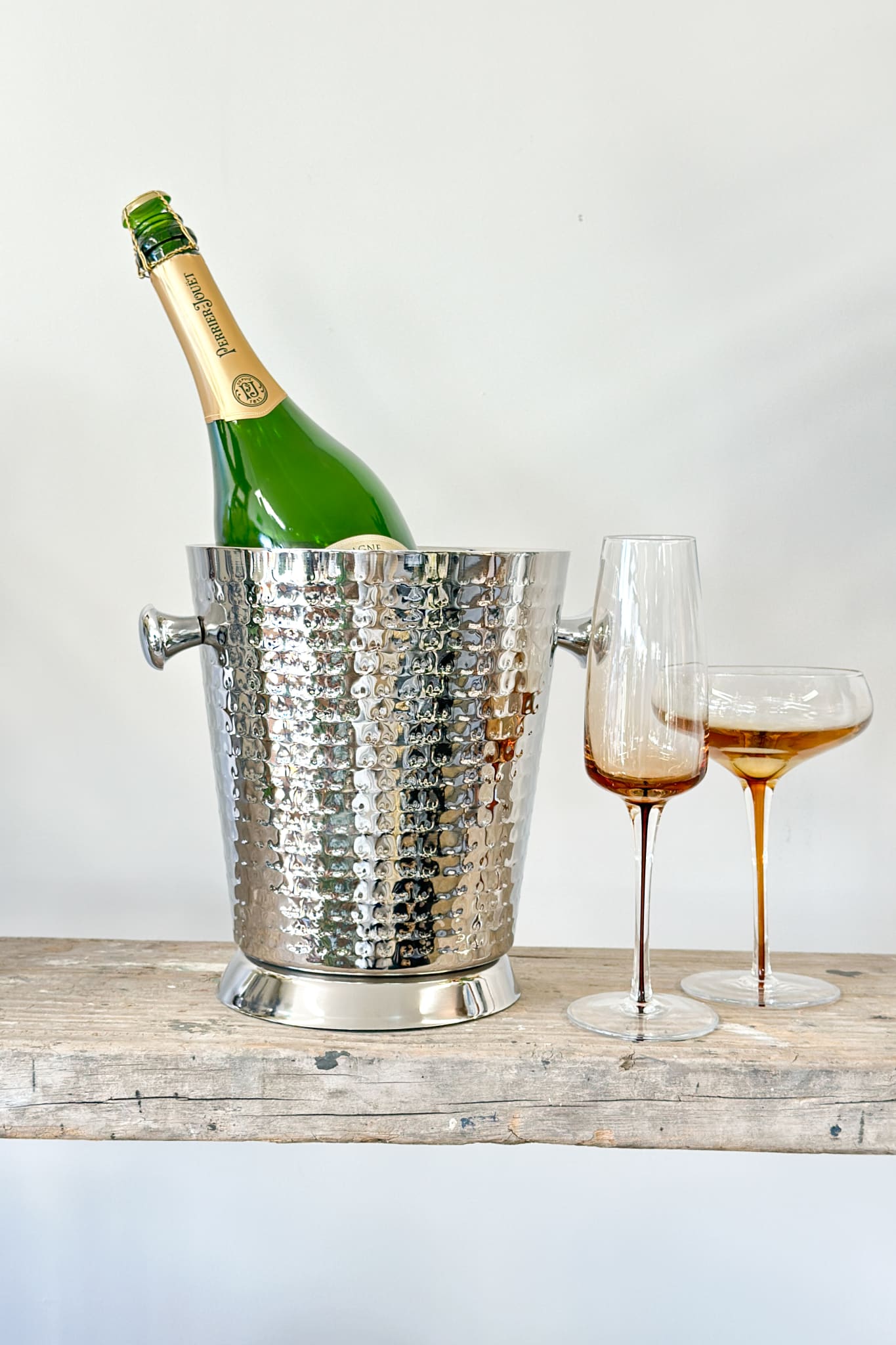 Glass Champagne flute, Amber gradient - Magpie Style