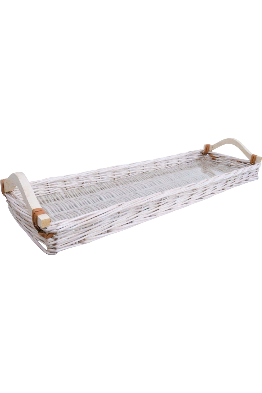 Whitewash Wicker Serving Tray