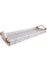 Whitewash Wicker Serving Tray