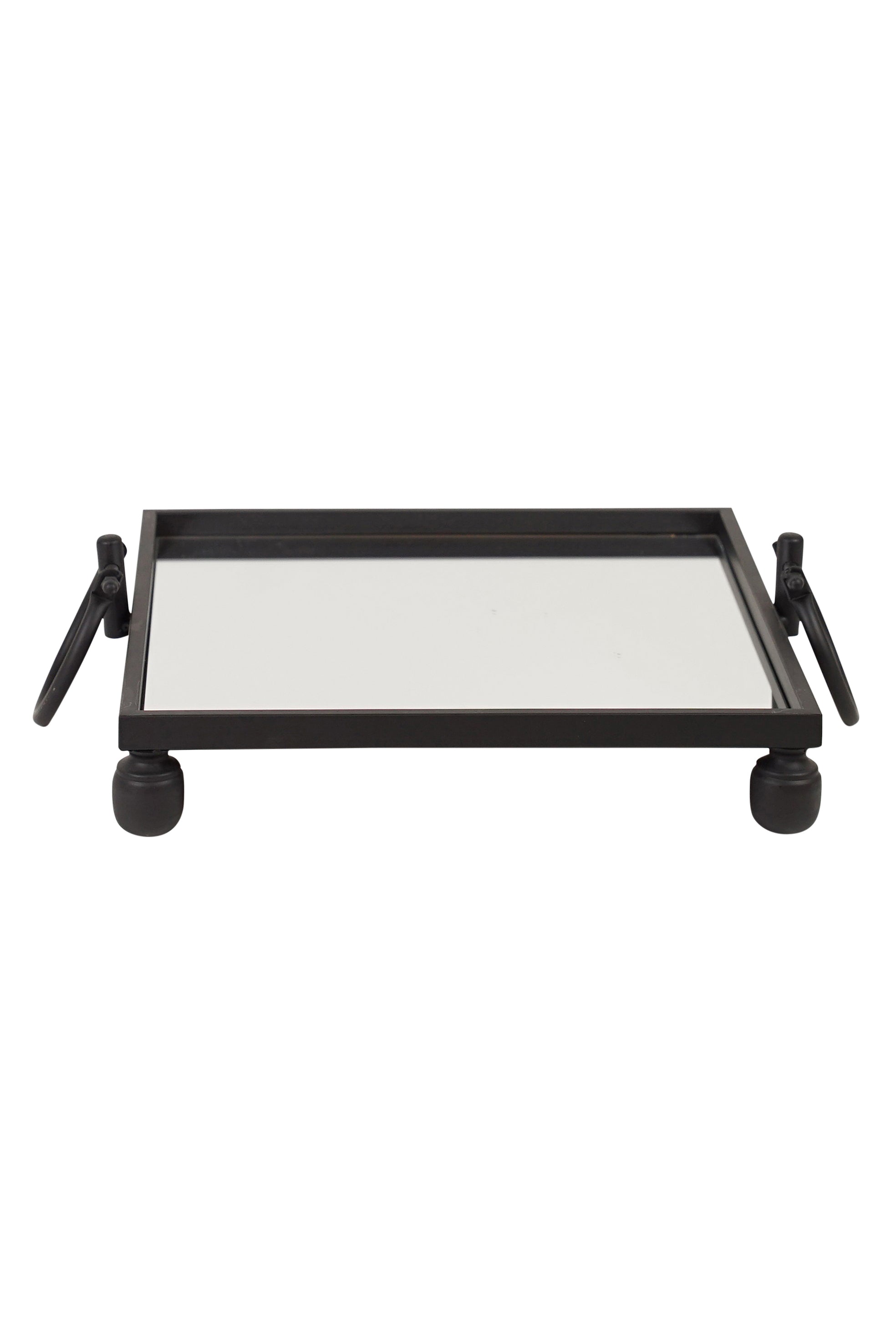 Blair Black Iron and Mirror Tray - Square - Magpie Style