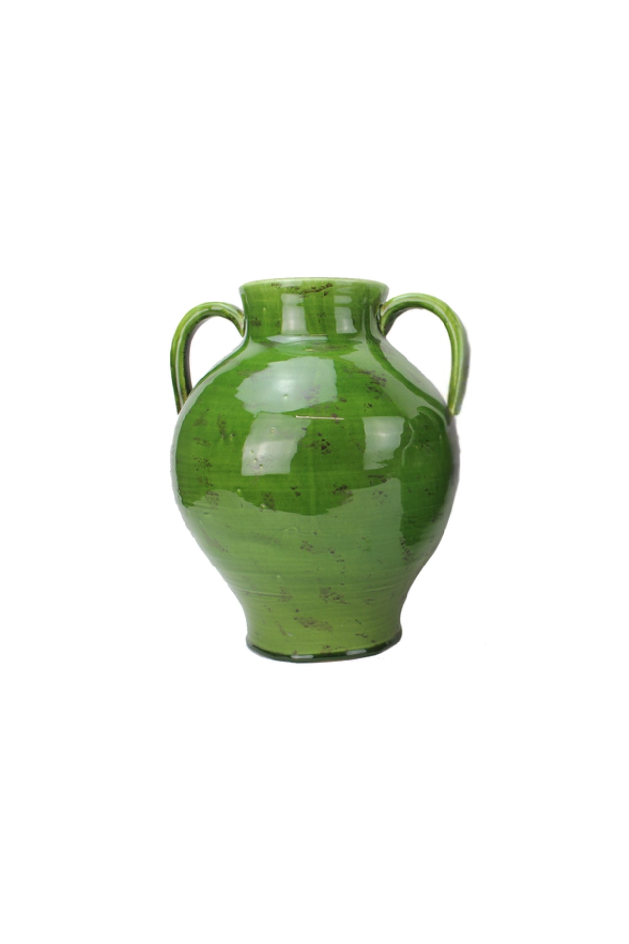 Olive Green Twin Handle Vase - Small - Magpie Style