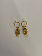 KYOTI Hamsa Charm Hoops