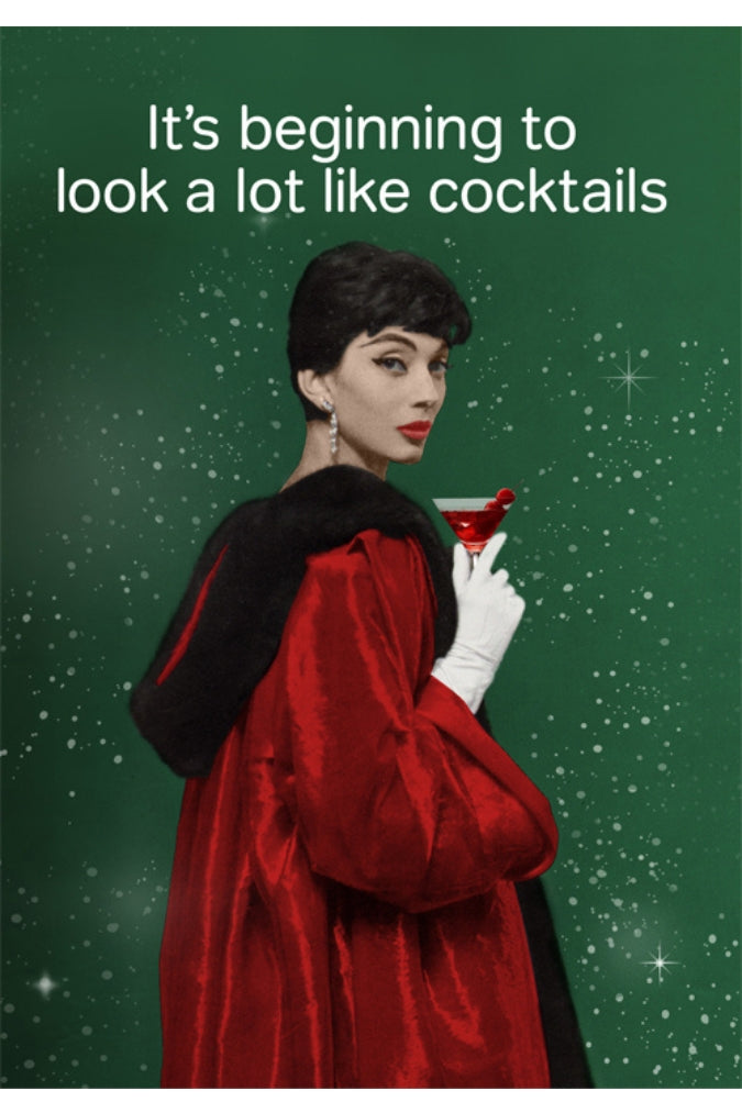 Christmas Cocktails Greeting Card - Magpie Style