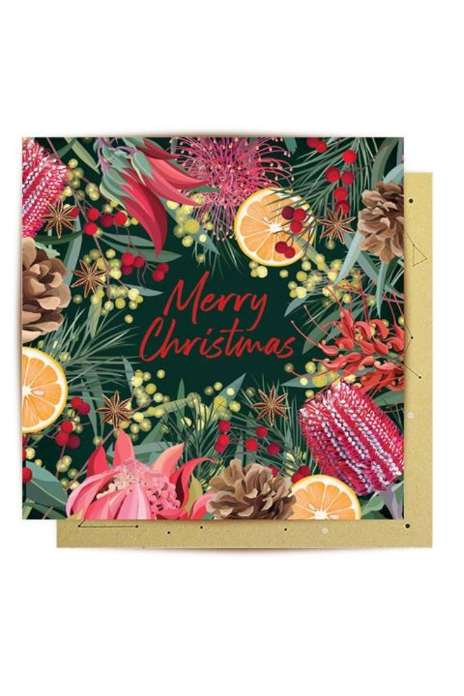 Festive Florals Card - Magpie Style
