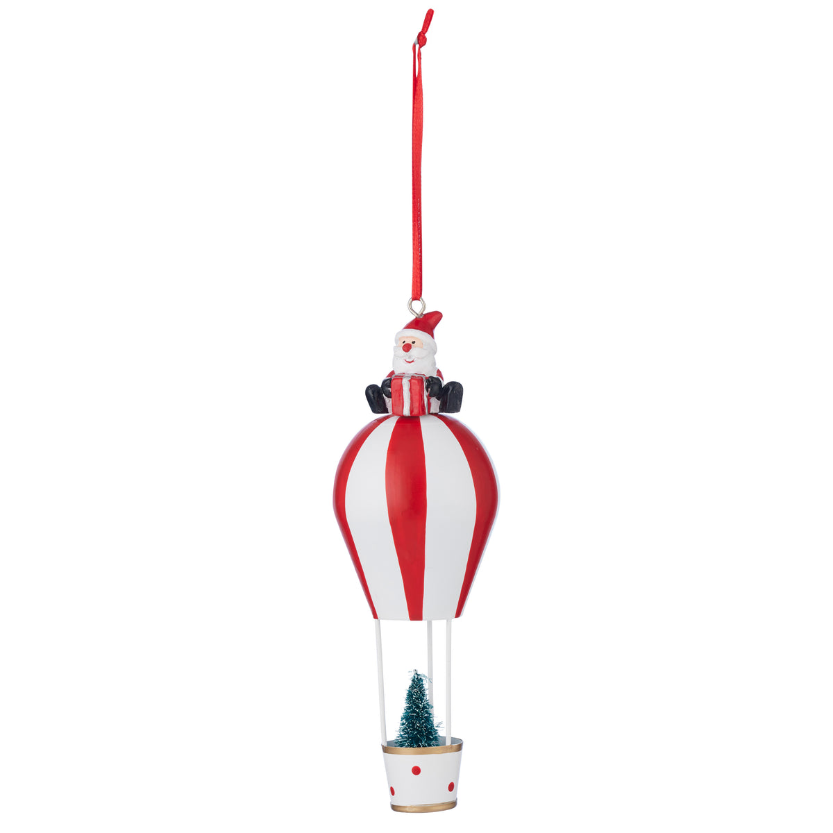 Balloon with Tree Hanging Decoration - Red & White