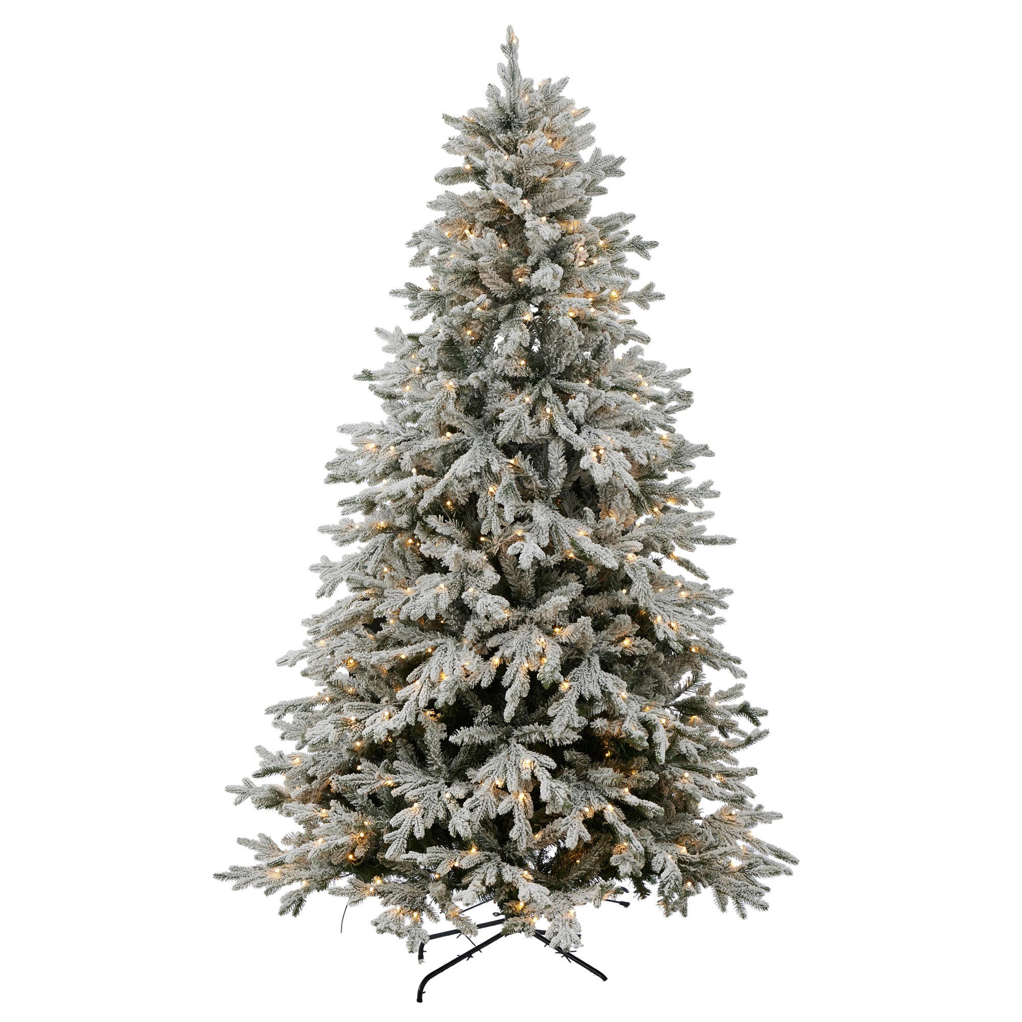 Snow-Finish Christmas Tree with LED Tips - 210cm