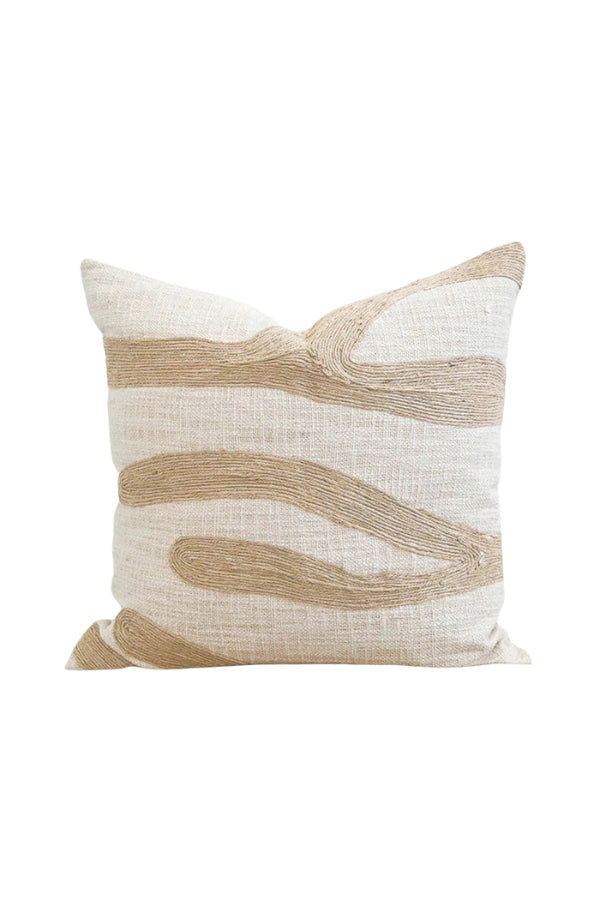 Large Zanth Cushion - Ivory/Natural - 60cm - Magpie Style