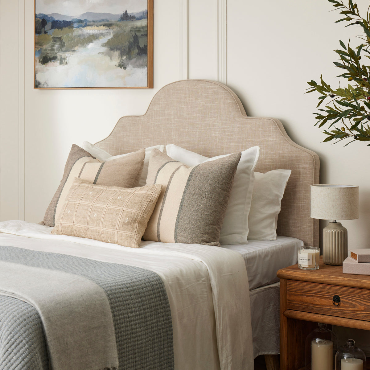 Cove Linen Cushion - White - 4