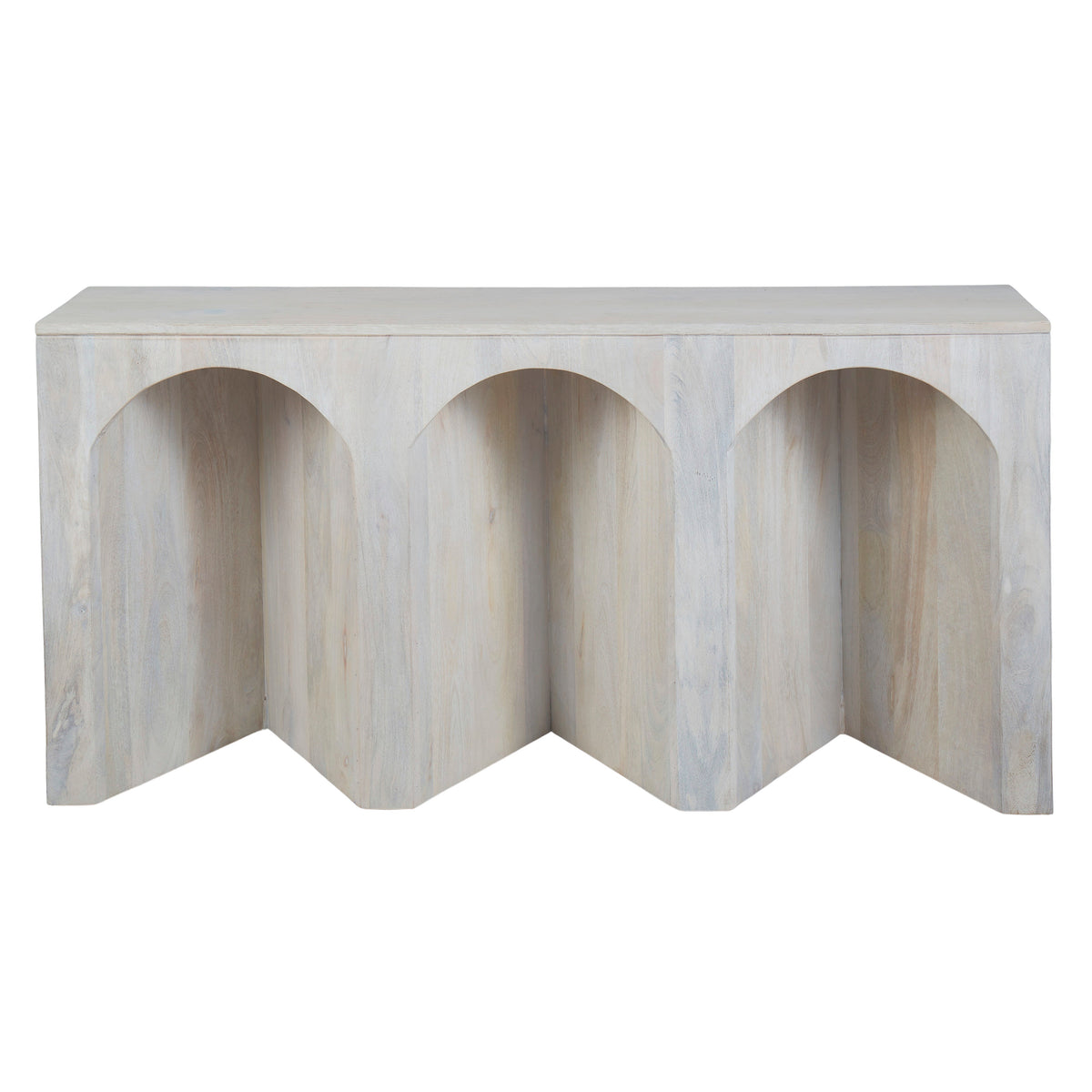 Arch Wood Console Table - White Wash - 2