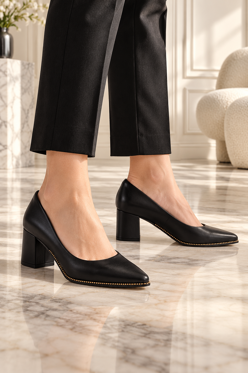 KATHRYN WILSON Frana Heel - Black Calf - Magpie Style