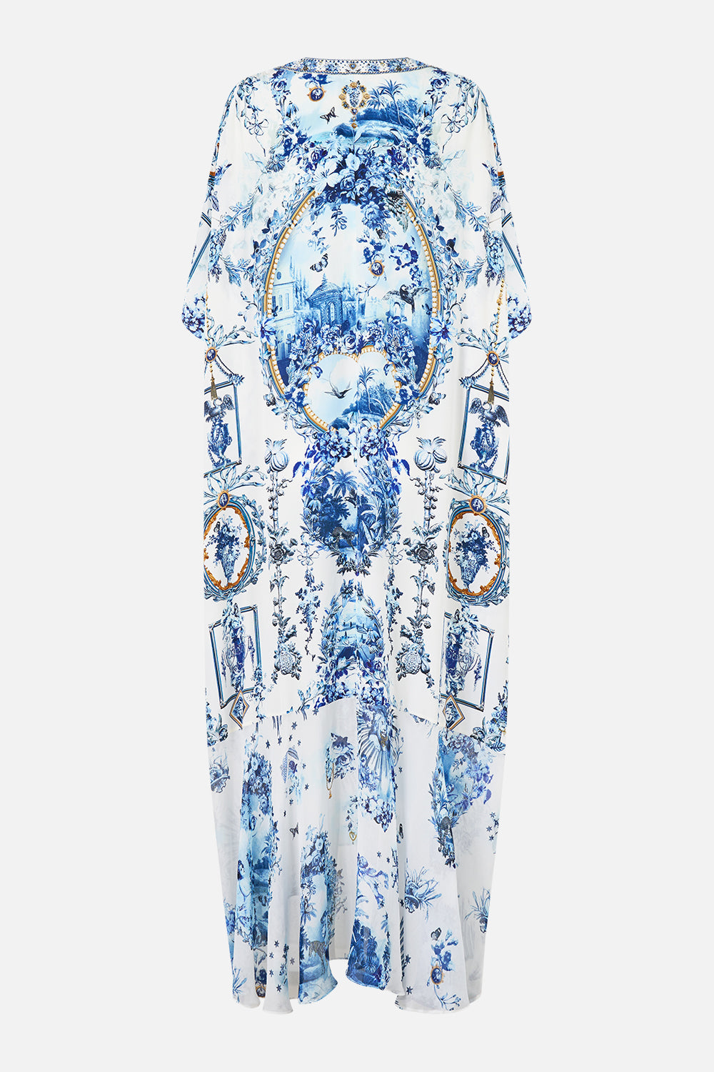 CAMILLA Lace Up Kaftan with Hem Ruffle - The Porcelain Parlour - view 6