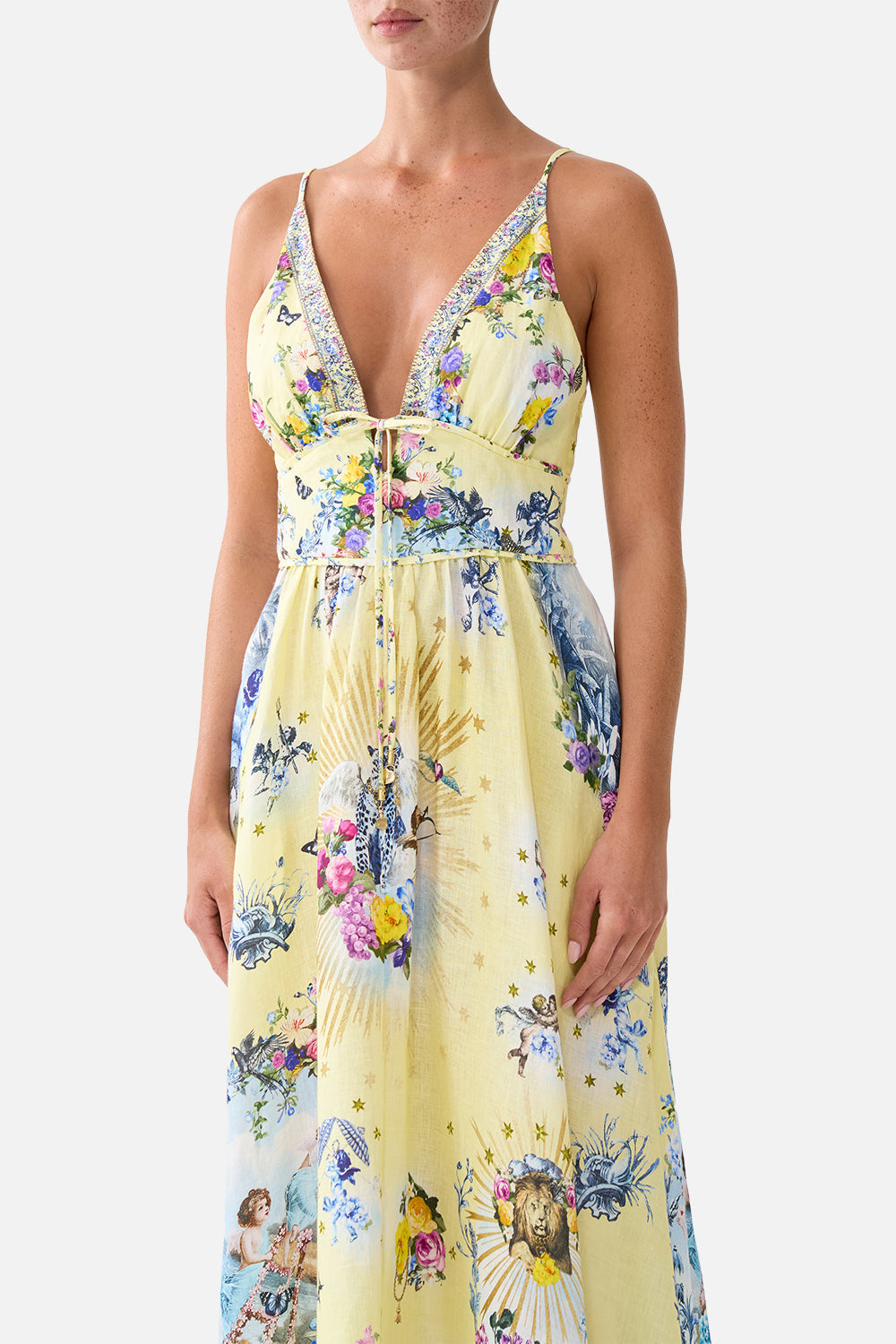CAMILLA Waistband Dress with Tie Detail - Chinoiserie Child - view 5