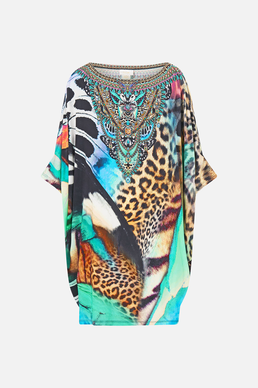 CAMILLA Bat Sleeve Kaftan with Cold Shoulder - Butterfly Bohemia - view 3