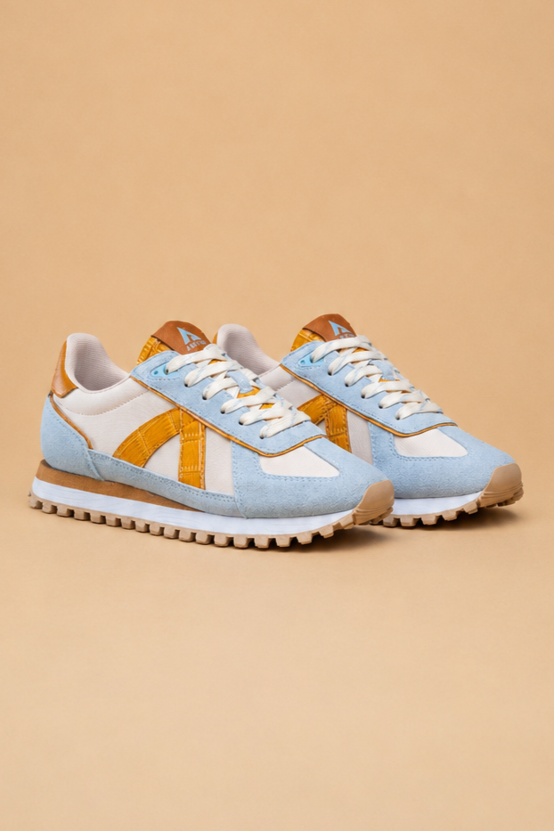 ASFVLT Gate Sneaker - Blue Beige/Cognac Croc - Magpie Style