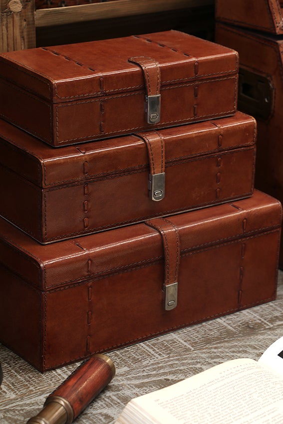 Savoy Leather Storage Box Large, alternate view
