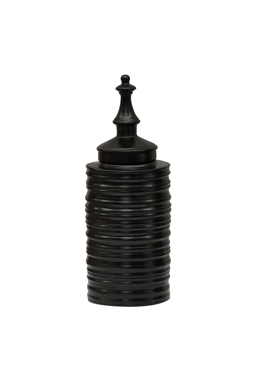 Ebony Vessel - Tall with Lid