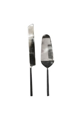 Burnished Black Cake Server Set