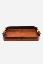Leather Tray with Brass Handles