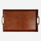 Savory Leather Tray with Brass Handles — additional view