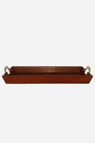 Savory Leather Tray with Brass Handles