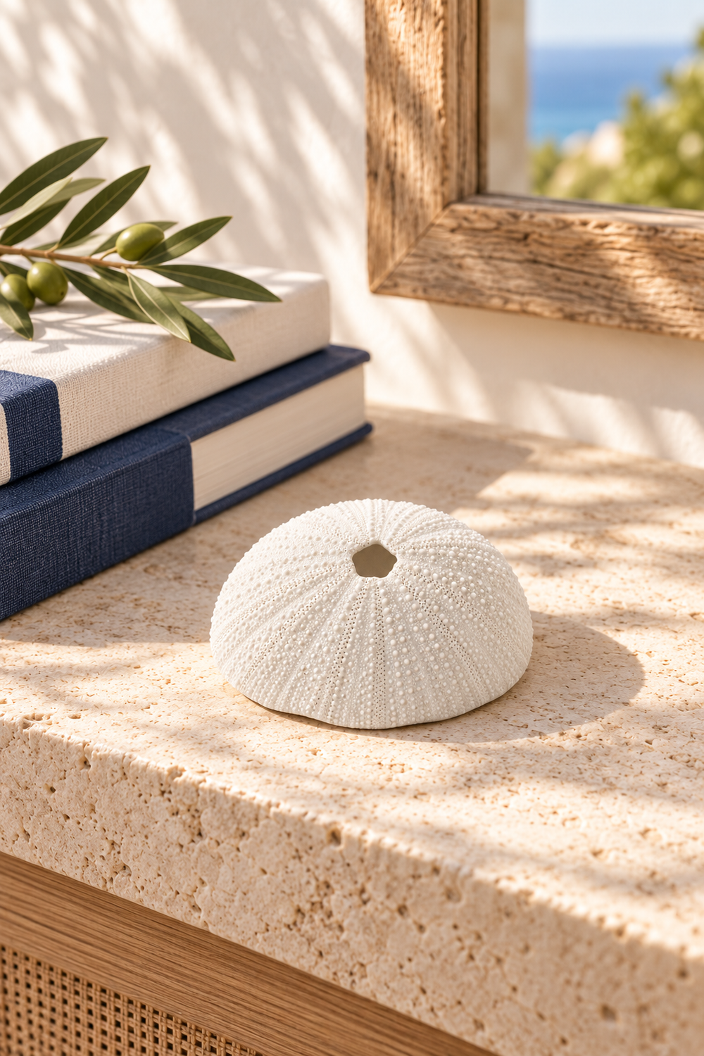White Sea Urchin Decorative Sculpture