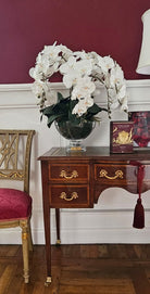 Cote Noire Tall White Orchid Centrepiece styled in a room, CPO01
