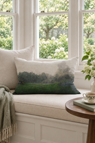 Dusk at Huka Linen Lumbar Cushion styled in window seat