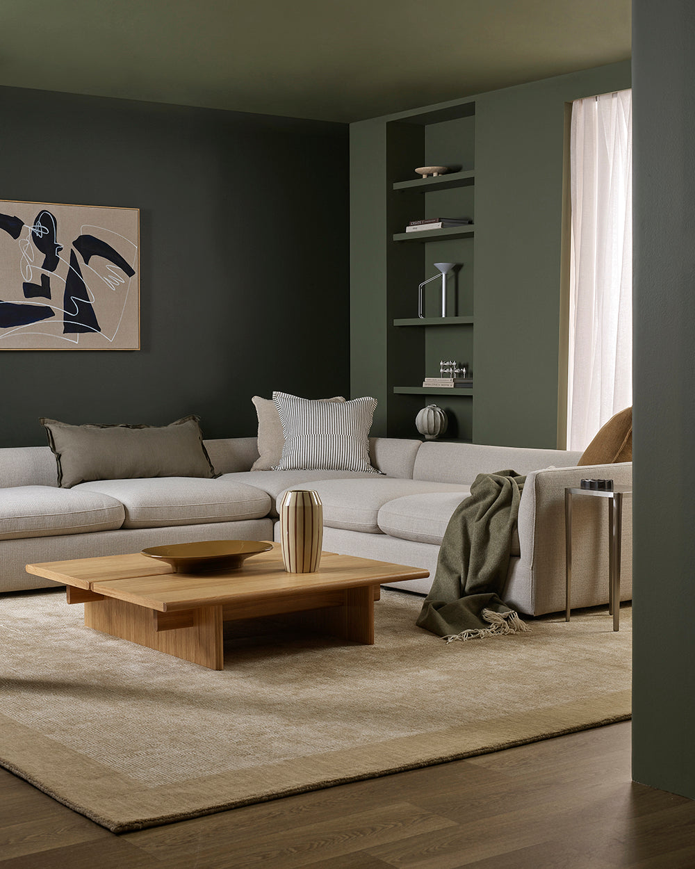 Mosman Merino Wool Throw - Olive - view 4