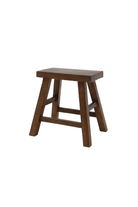 Parq rectangular stool in walnut-finished reclaimed elm