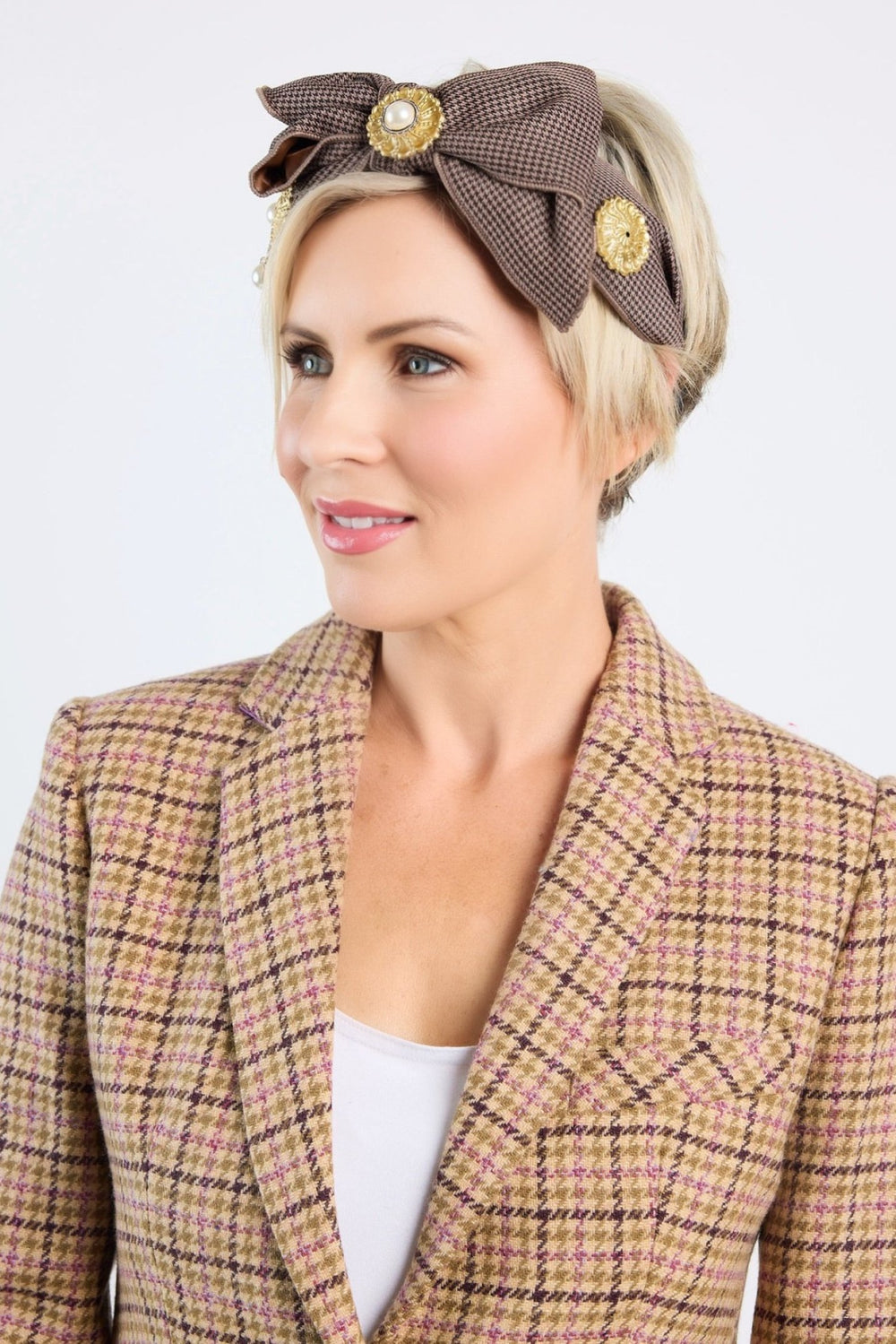 SEVENTH & FIGG Micro Houndstooth (with Badges) Headband