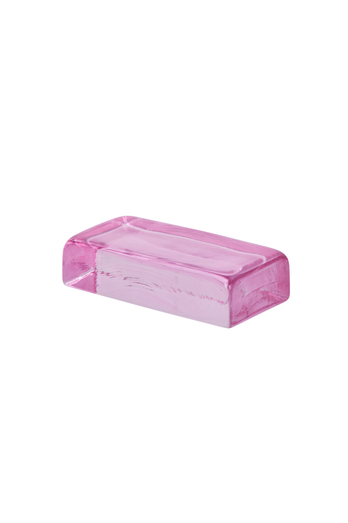 Bernard Glass Brick Sculpture - Pink