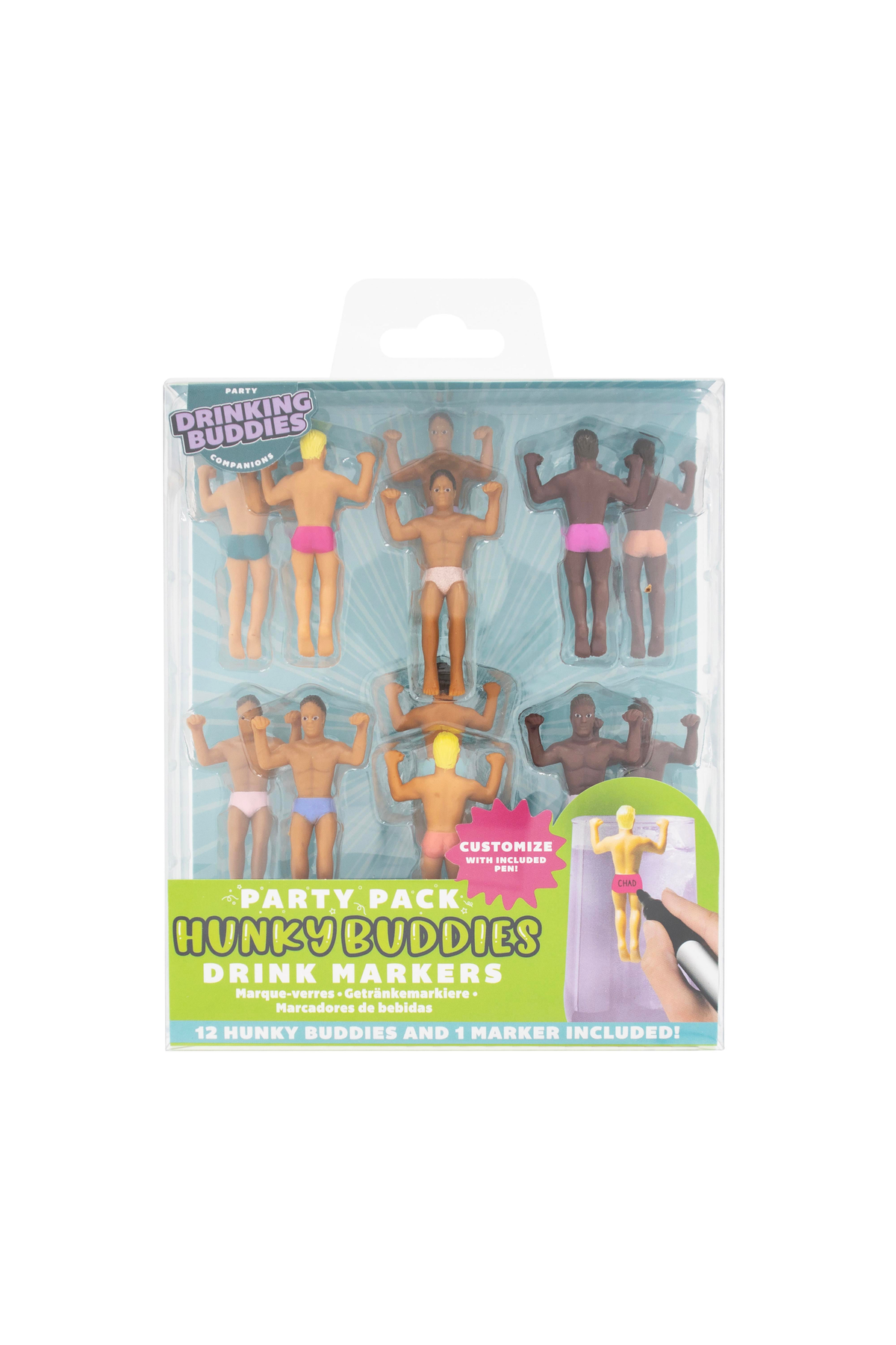 Hunky Buddies Party Pack Drink Markers - Set of 12