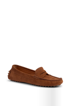 Kathryn Wilson Avery Loafer in Tan Suede, view 3