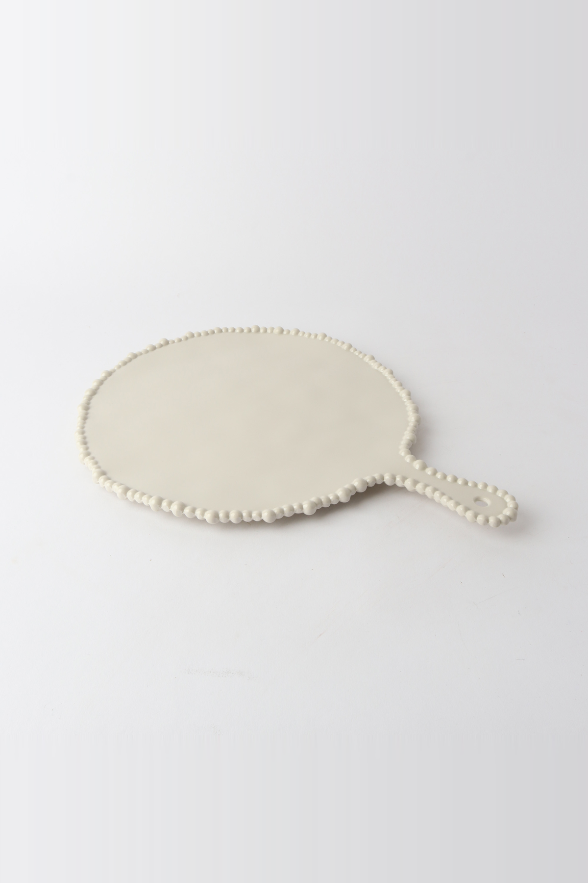 Melamine Pearl Platter Handle Round - Sand