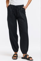 365 DAYS Leni Cuffed Linen Pants - Black, supplier photo 2