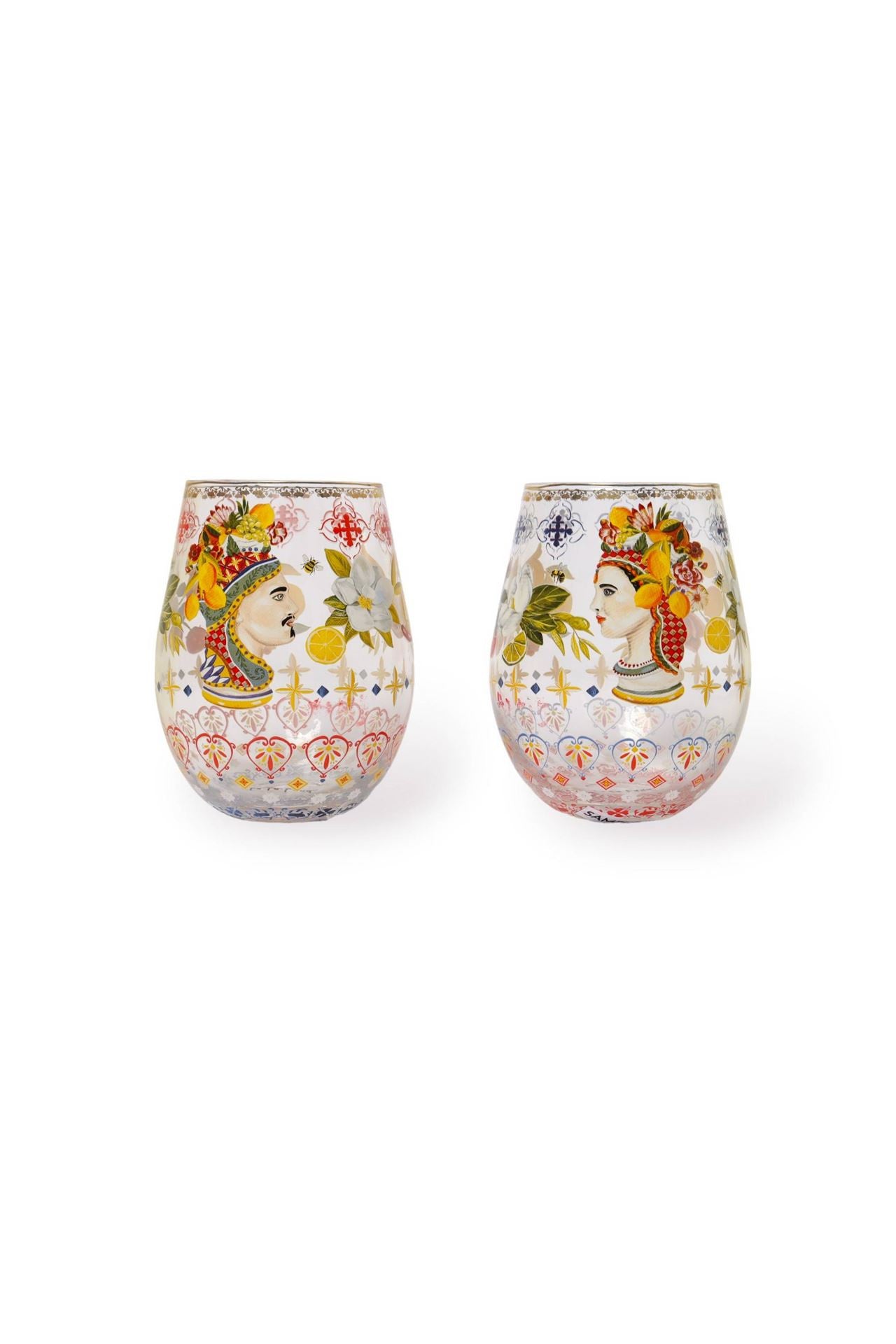 Italian Summer Glass Tumblers - Set of 2