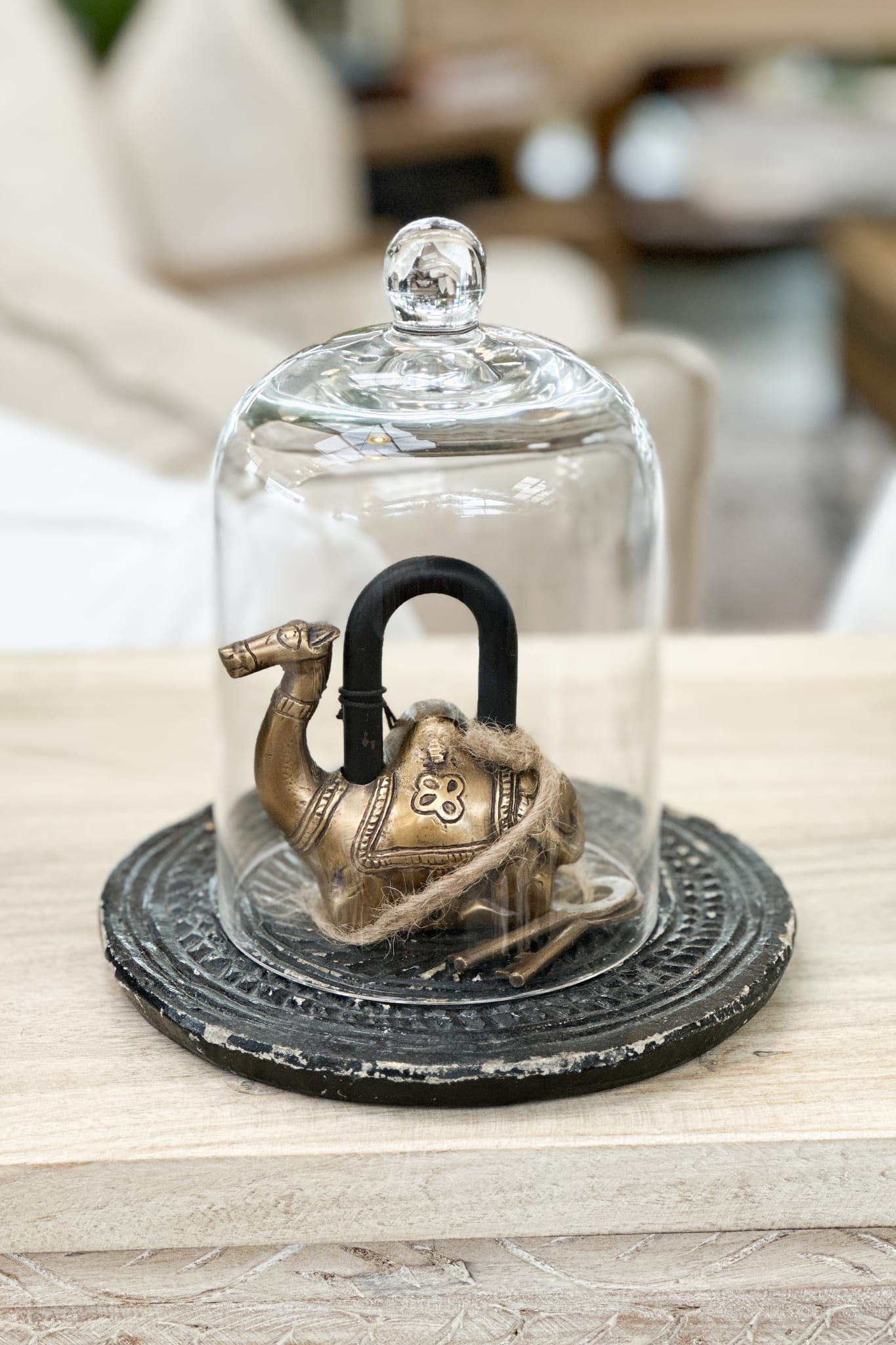Large Camel Solid Brass Lock (with two keys). - Magpie Style