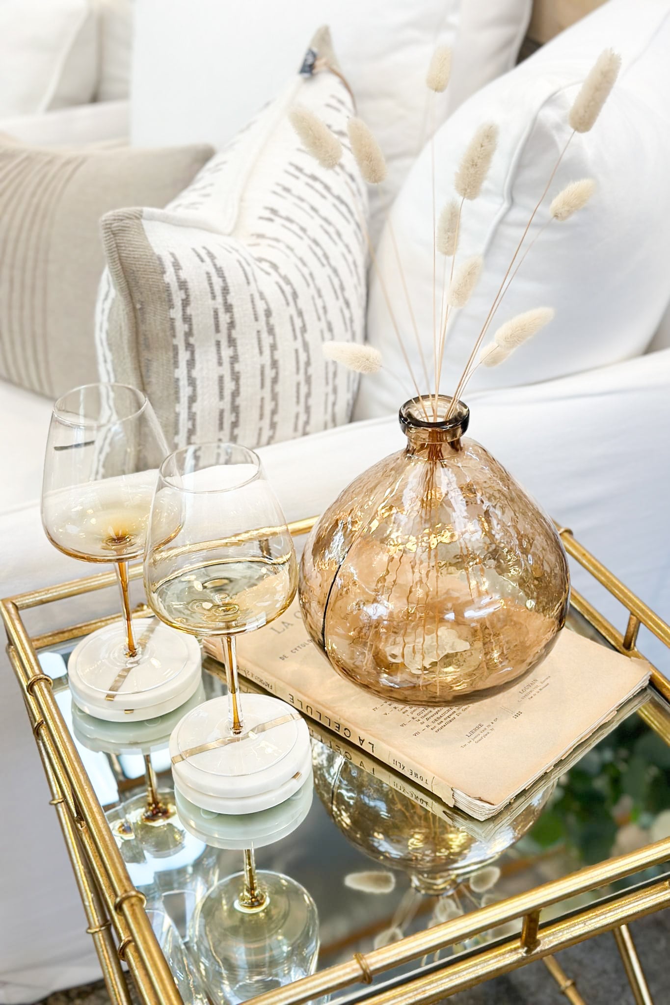 Red Wine Glass with Amber gradient - Magpie Style