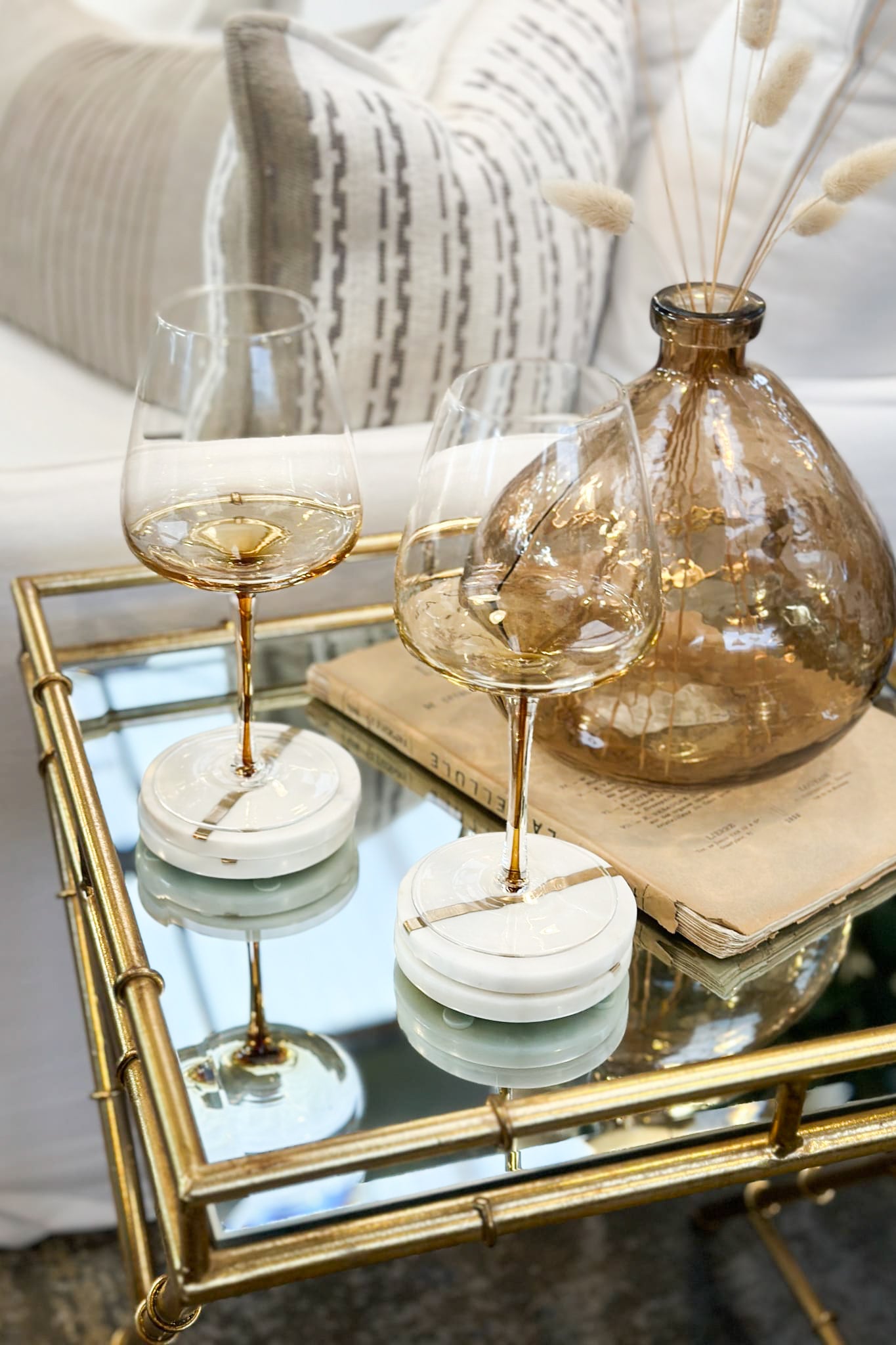 Red Wine Glass with Amber gradient - Magpie Style