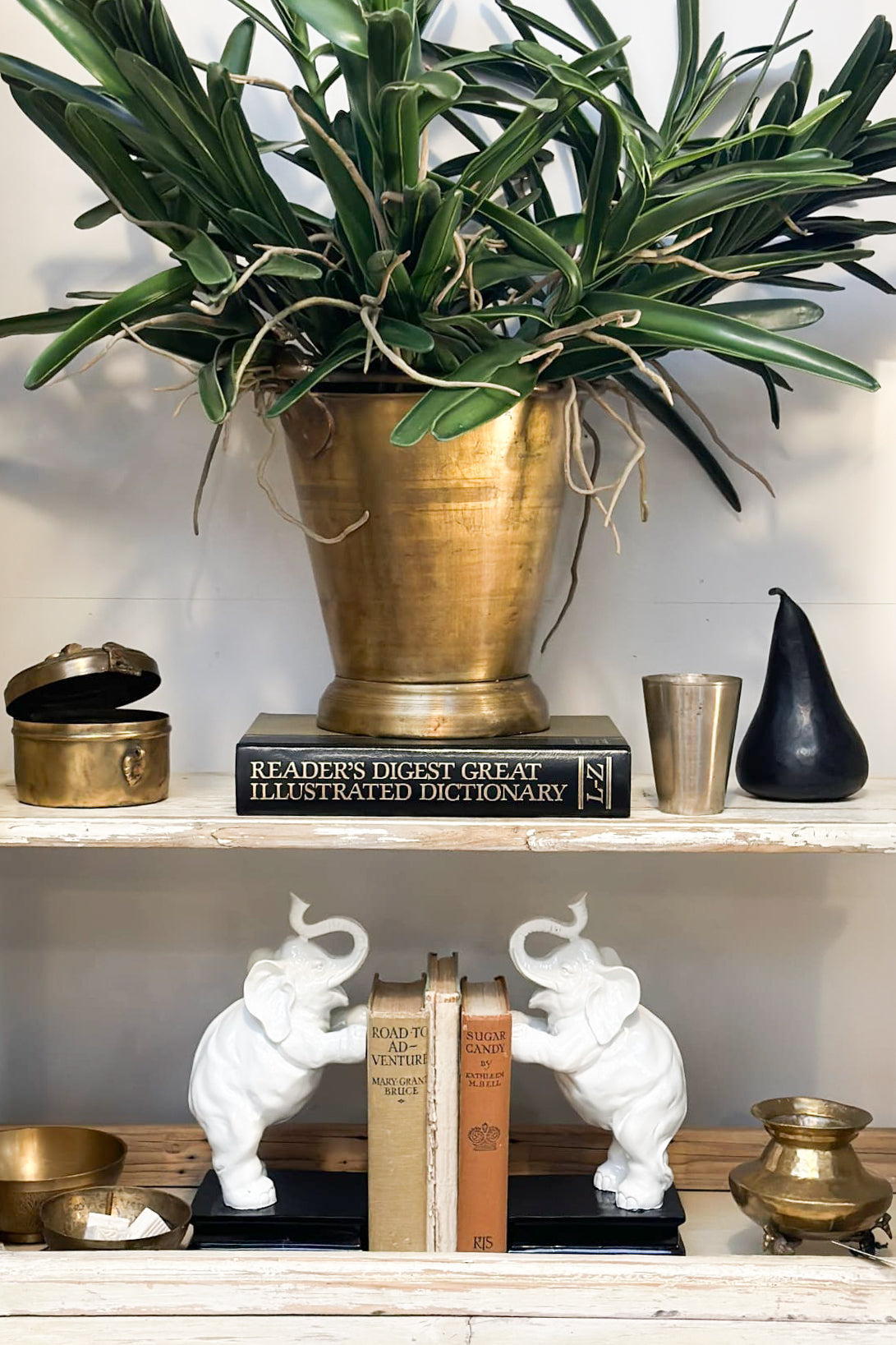 Far East Elephant Bookends - Magpie Style