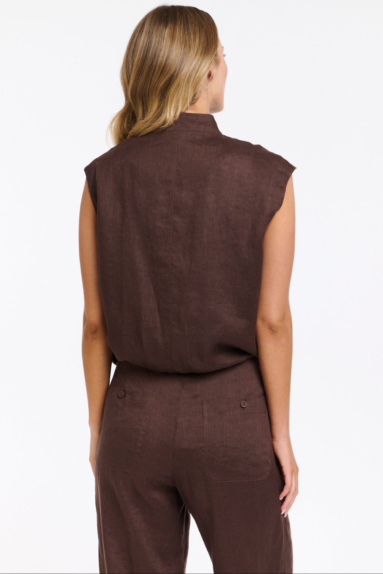 365 DAYS Mara Linen Zip Top - Chocolate, supplier photo 7