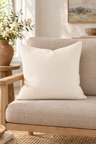 Marina Bay Cushion Natural Stripe - 50cm styled in oak chair