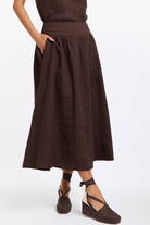 365 DAYS Marion Linen Skirt - Chocolate, supplier photo 2